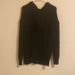 No Boundaries Black Hooded Crewneck Sweater